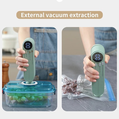 Mini máquina de sellado al vacío portátil inalámbrica totalmente automática sellador doméstico - Imagen 5 de 8