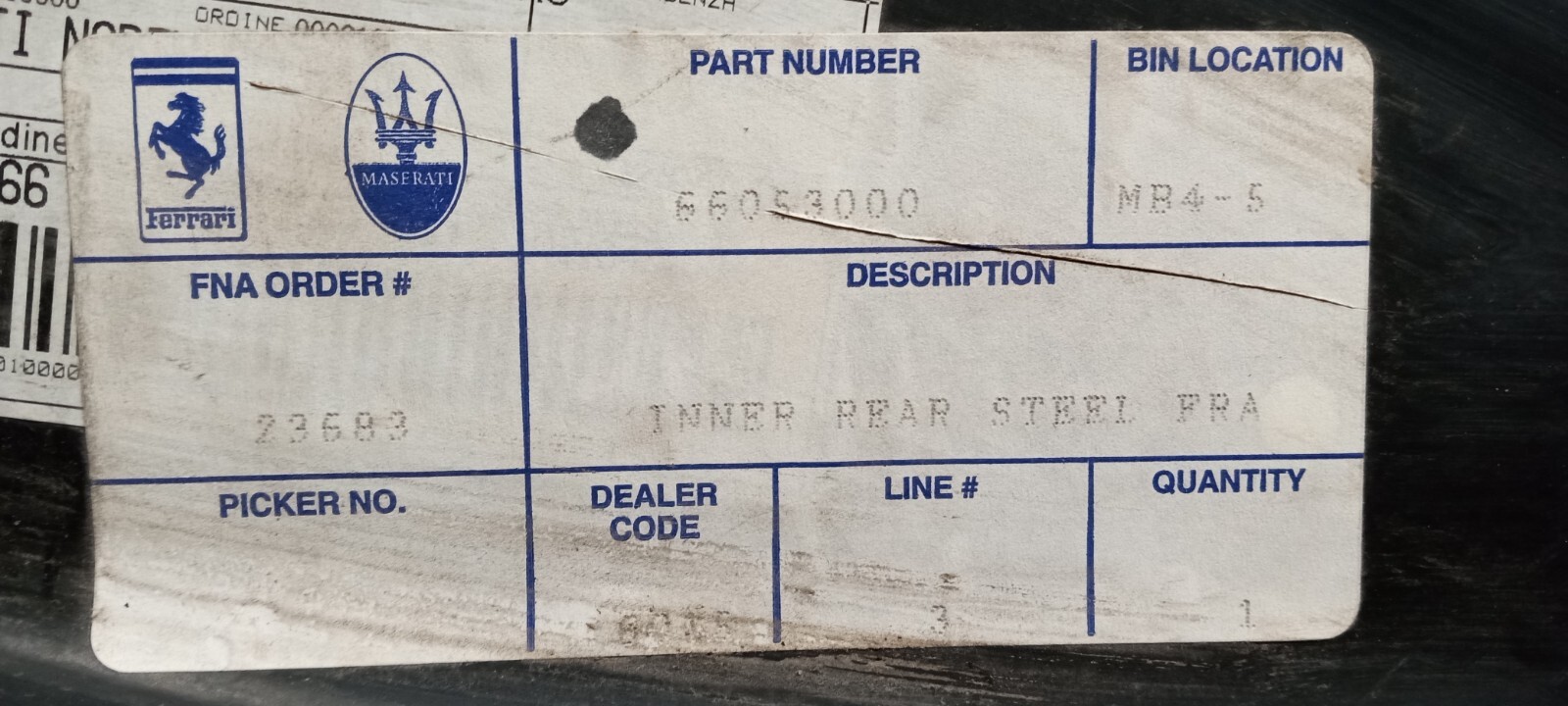 Maserati 4200 Spider Soft Top Rear Cross Member Assembly_66053000_NEW_OE