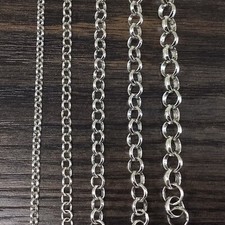 Antique Silver Rolo Chain Round Linked Belcher Chain Neckalce 3 4mm 5mm 6mm 7mm