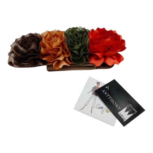 Antthony Originals Satin Multi-Floral Elastic Belt Size Small New (NWT) - Picture 14 of 16