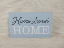 New "Home Sweet Home" Wood Block Sign Table Decor Farmhouse Tier Tray Blue  