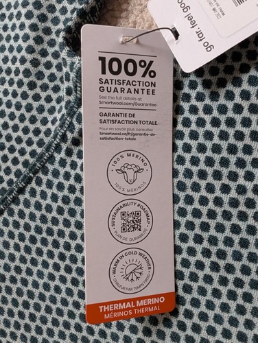 NWT SmartWool Girls Thermal Merino 250 Base Layer Pattern Crew Top, Green, Sz M - Picture 5 of 16