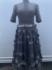 “NEW” COAST Solid Bodice Texture Skirt Party Dress Size UK 10