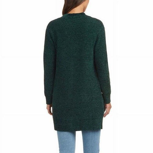 Matty M Ladies Rib Stitch Chenille Cardigan(Hunter Green , S) - Foto 2 di 3