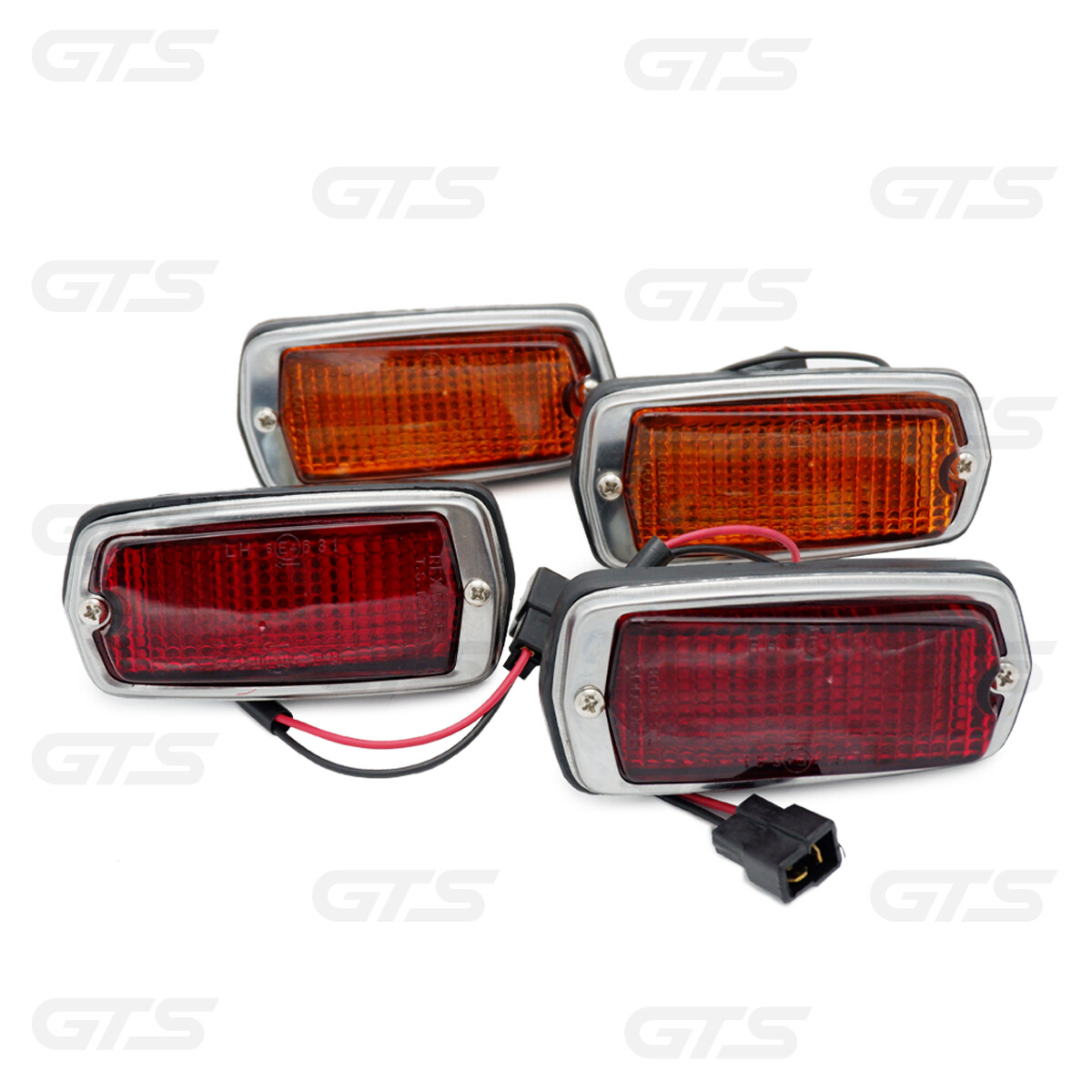 Side Marker Lamps RED+Amber SET For Nissan Datsun 510 120Y