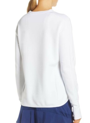 Nike 168014 Womens Crew Neck Long Sleeve Pullover Sweater White
