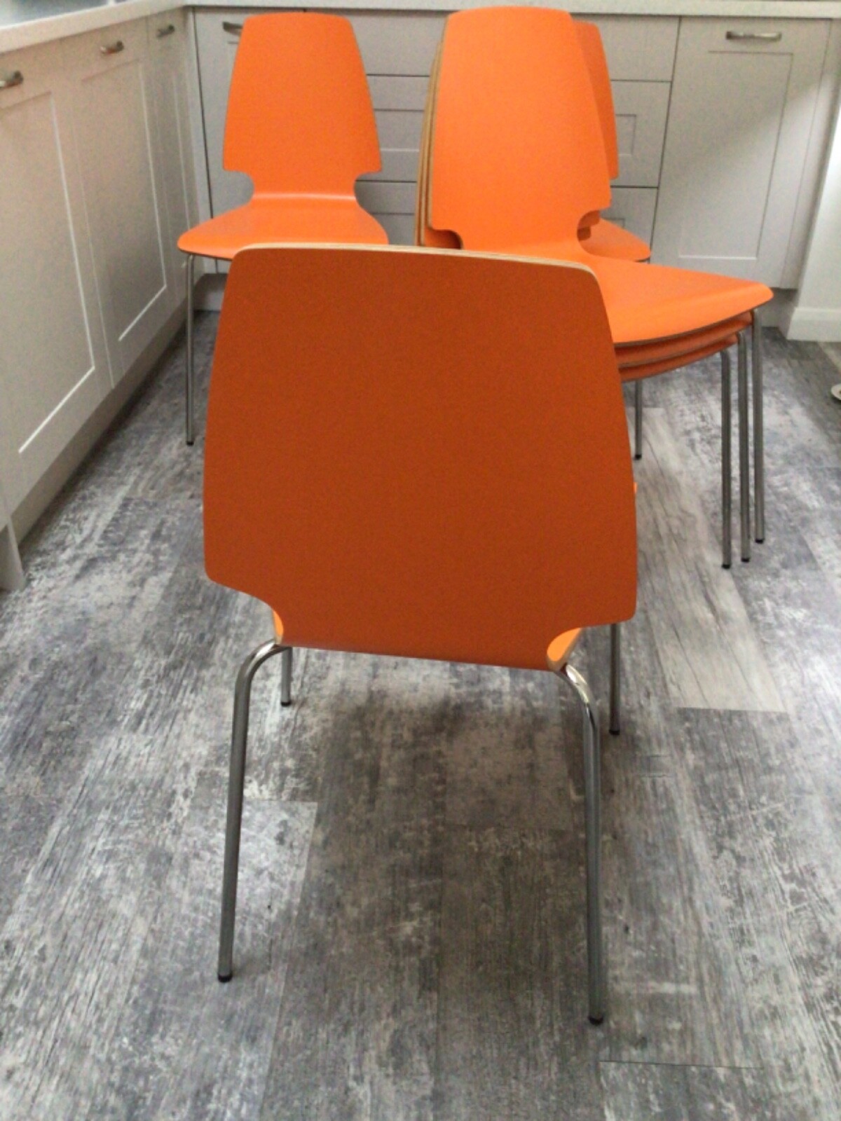 Six Rare Orange IKEA Vilmar chairs now discontinued eBay