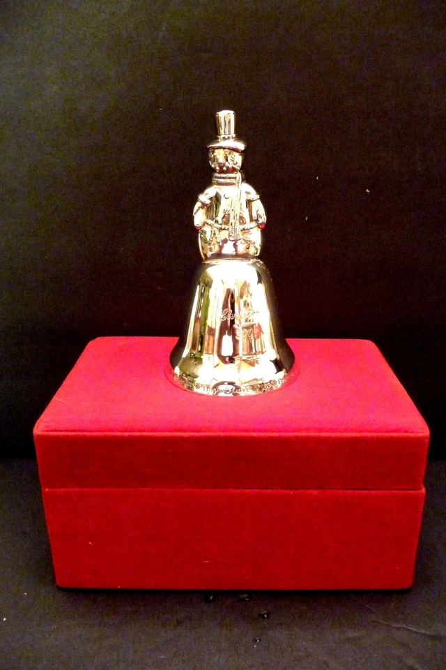 2001 Christmas Memories Snowman Bell, Silverplate - Image 4 of 4