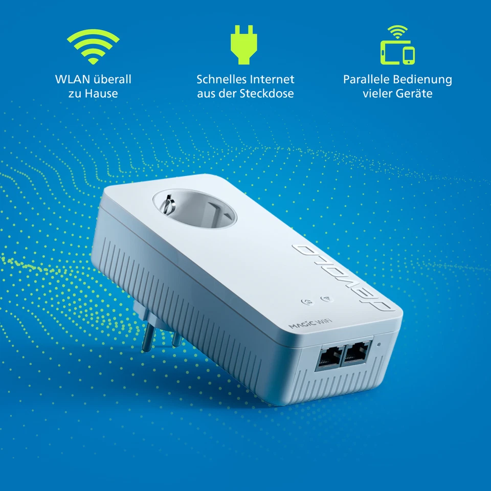 devolo Magic 2 WiFi next Powerline 2400 Mbps Mesh WLAN Verstärker 1x Adapter - Bild 4 von 4