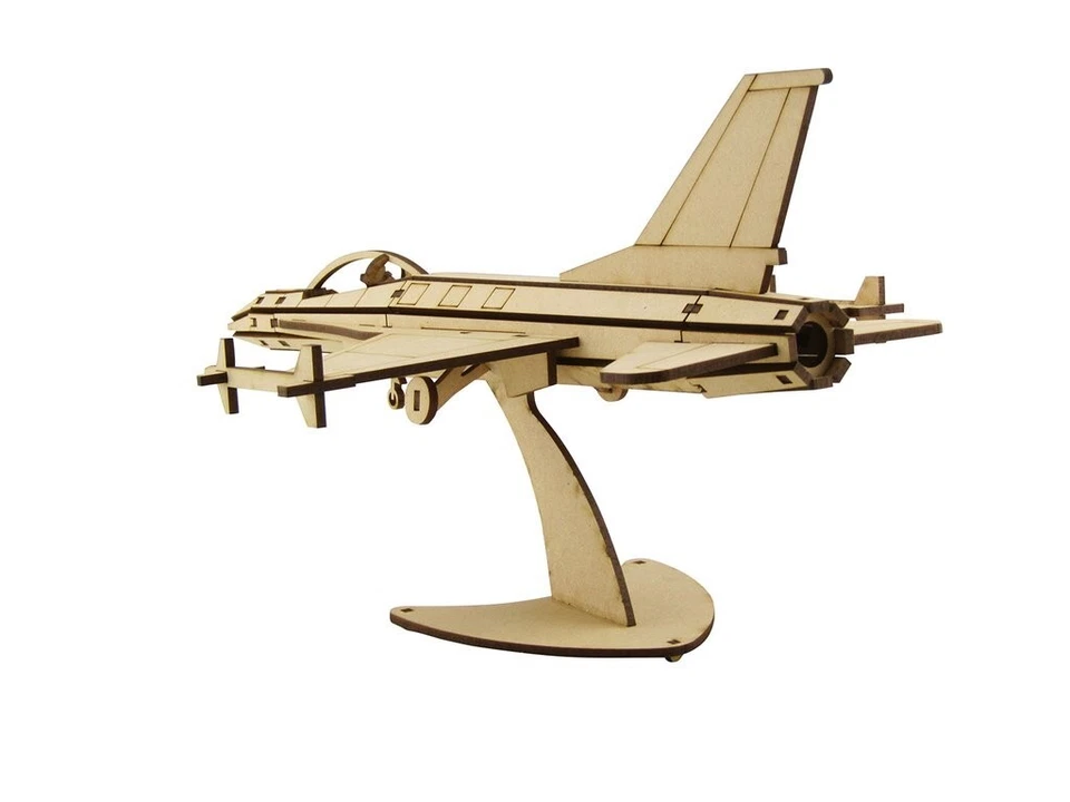 Rompecabezas de madera para aviones de combate 3D F-16, juguete educativo hágalo usted mismo Foto 3 de 4