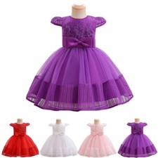 Toddler Baby Girls Princess Lace Dress for Wedding Bridesmaid Pageant Party Gown