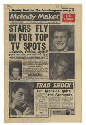 Melody Maker September 16, 1961 Bobby Rydell Fabian Kenny Ball Sammy Davis