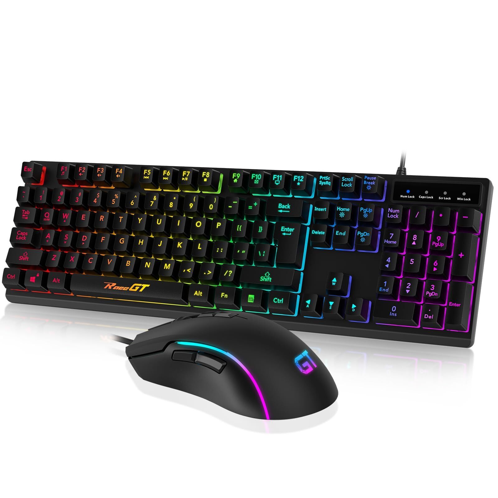 USB Backlit Gaming Keyboard and Mouse Combo with 104 Keys for Enhanced Play
