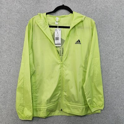 ADIDAS Women's Aeroready Lime and Black Windbreaker Running Jacket Size L
