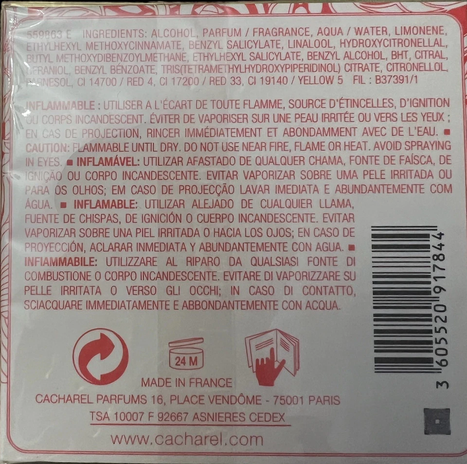 Scarlett By Cacharel Para Mujer EDT Perfume Spray 2.7 OZ 80 ml Descontinuado Nuevo de Lote Antiguo Foto 3 de 3