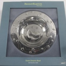 Reed  Barton Stainless Steel Sweet Dreams Bowl 6" New in box silver moon stars