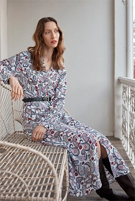 Paisley shirt dress top