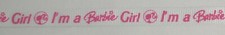 Barbie inspired Grosgrain ribbon 3/8" light Pink White I'm a Barbie Girl