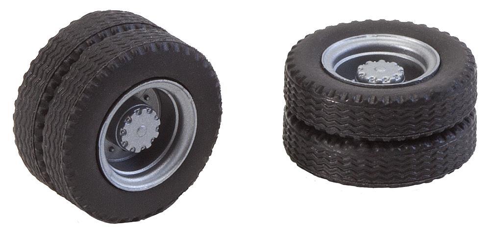 Faller Car System 163101 - H0 2 Complete Wheels (Twin Tires) Tires and LK
