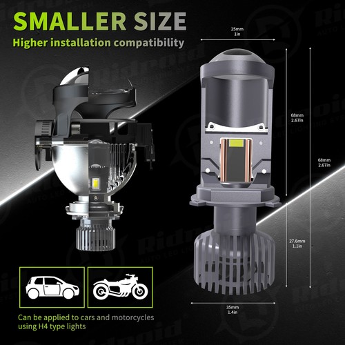 H4 9003 LED Headlight Bulbs High Low Beam Conversion Kit 6000K White Canbus - Picture 12 of 16