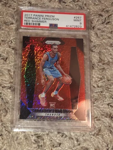 2017-18 PRIZM TERRANCE FERGUSON ROOKIE RED SHIMMER 6/8 PSA 9 POP 3 NONE HIGHER
