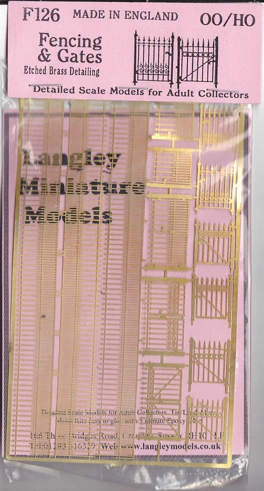 Brass Fencing spear gates single double F126 UNPAINTED OO Scale Models Kit - Image 4 of 4