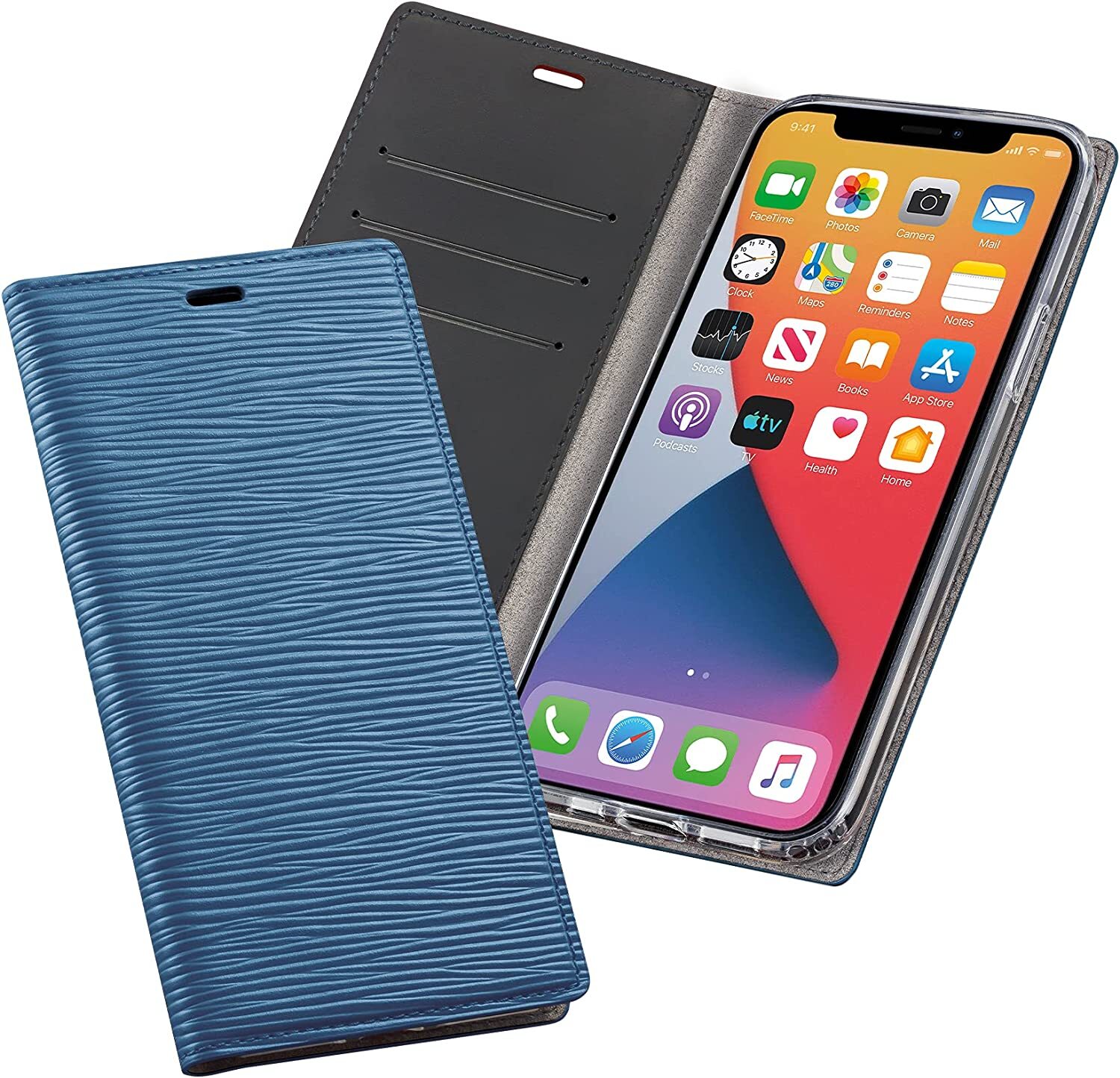 Étui Rabat Cuir Apple iPhone 12 THE KASE Diarycase 2.0 Aimanté