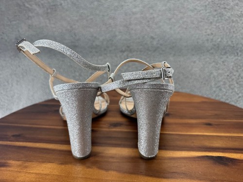 Nina Women's Sissy Silver Glitter High Heel Refined Block Dress Shoe Size 10 M - Picture 4 of 10
