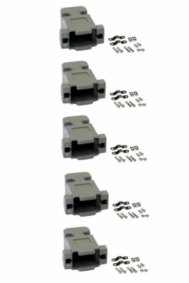 5 PCS DB9 D-SUB 9 Pin RS232 Serial Plastic Hood Shell Solder Connector Cover Lot