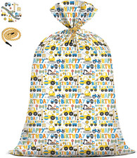 1 Pcs Extra Large Construction Birthday Gift Bag for Boys 36X56 Inch Jumbo Gift