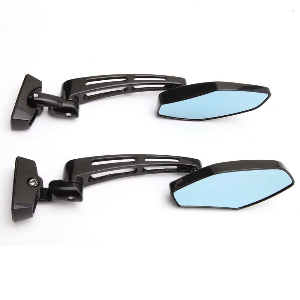 Espejos retrovisores de aluminio negro para moto Kawasaki Ninja 250 500 ZX6 7 9 10 Foto 4 de 4