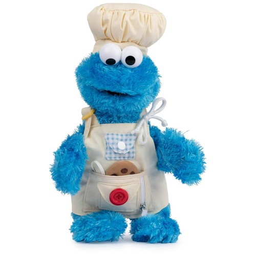 Cookie Monster Chef Sesame Street Gund Teach Me Plush Stuffed Animal 17” NWT