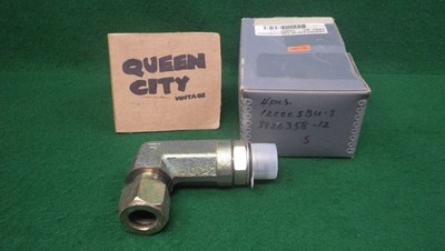 Long Straight Thread 90 Elbow 24 Degree Flareless Bite to SAE-ORB 3/4''