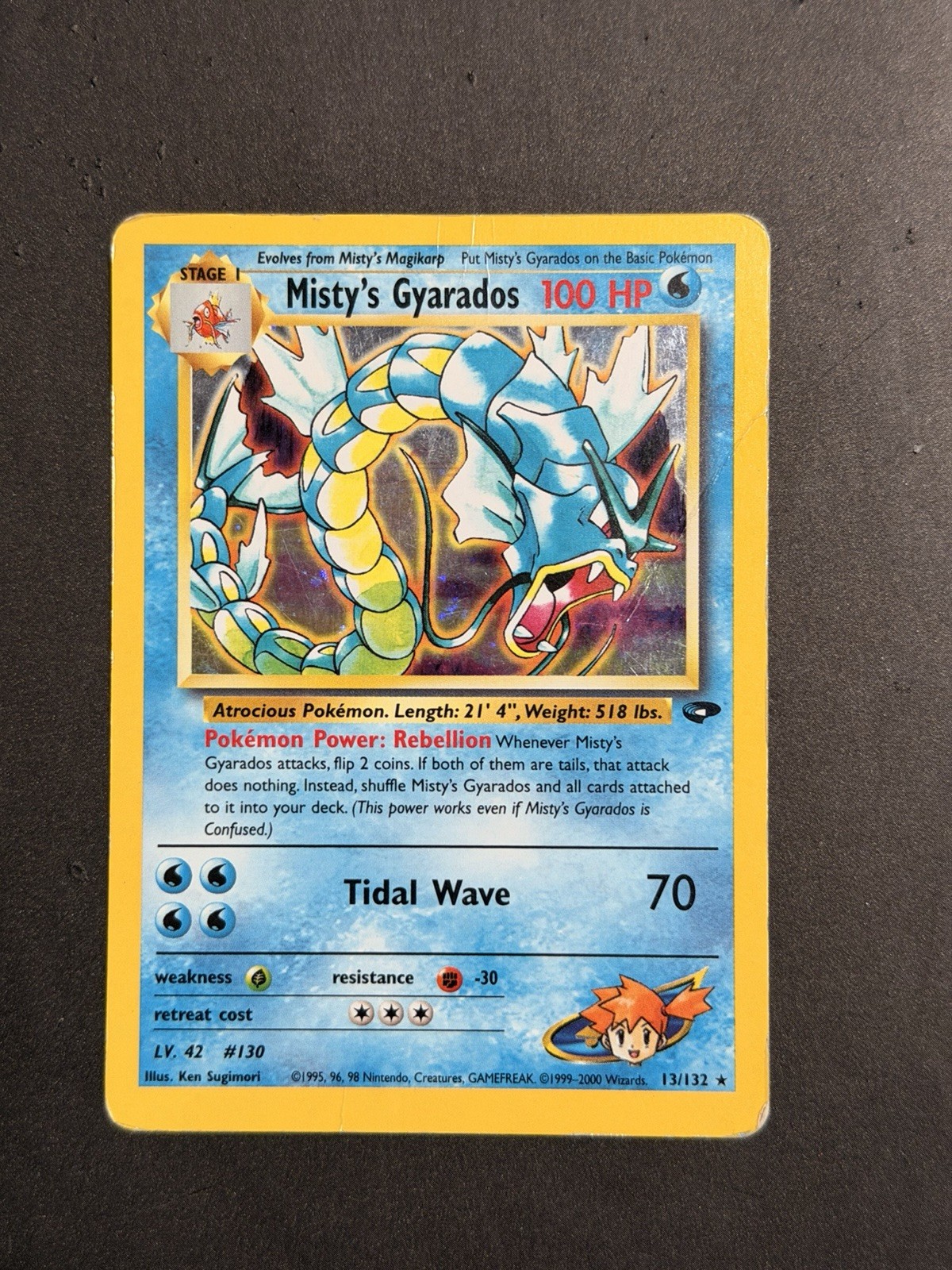 Pokémon TCG Misty's Gyarados Holo Gym Challenge 13/132 Unlimited Edition Swirl