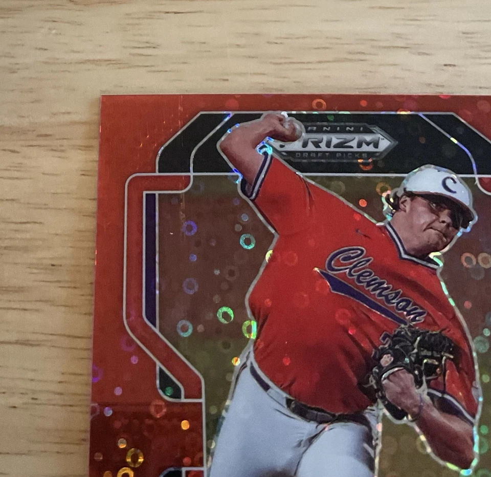 2022 Panini Prizm Draft Picks Red Donut Circle /99 Mack Anglin #PDP205 Auto M174 - Image 3 of 4