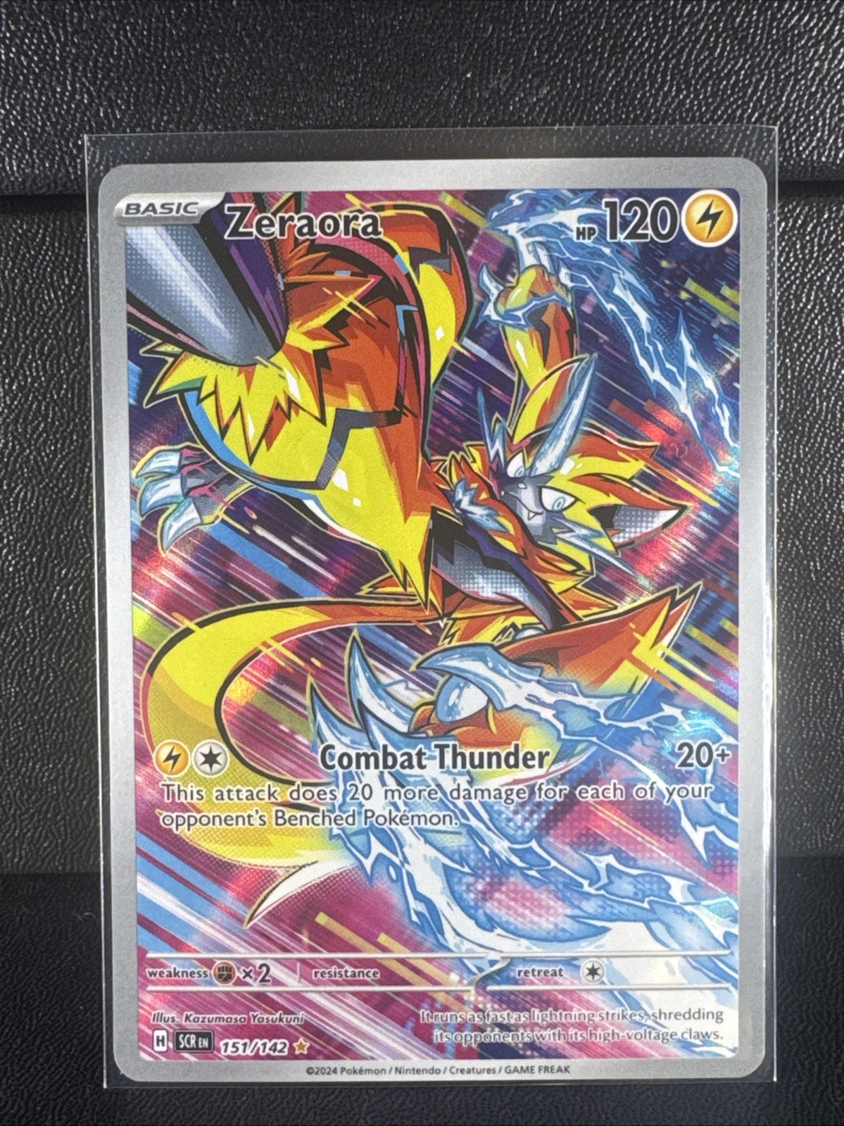 Pokemon Zeraora 151/142 Shrouded Fable Illustration Rare Holo Lightning Full Art