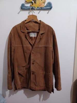  Vintage Wildlederjacke Echtleder Farbe Camel
