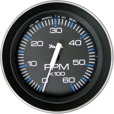 33004 Coral Tachometer (6000 RPM) Gas - 4", Black