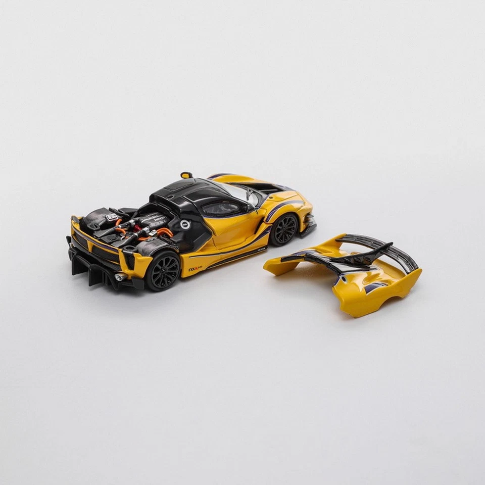 Pequeño Juguete Escala 1/64 Ferrari FXX-K EVO Amarillo Diecast Coche Modelo Juguete Regalo Foto 3 de 4