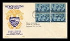 US COVER WORLD WAR II NAVY FDC SCOTT 935 BLOCK OF 4 NU-ART CACHET
