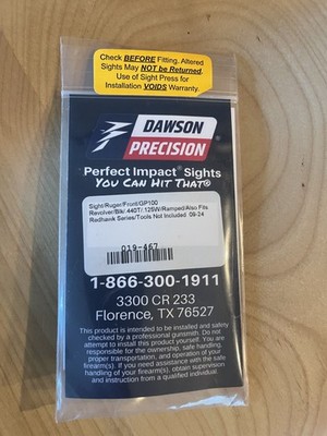 Dawson Precision Sight/ Ruger/ Front GP 100