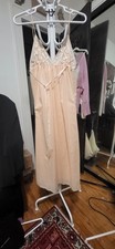 Vintage Rosa Puleo-Szule Lilly of France Peach - Ribbon  Lace Trim Night Gown M