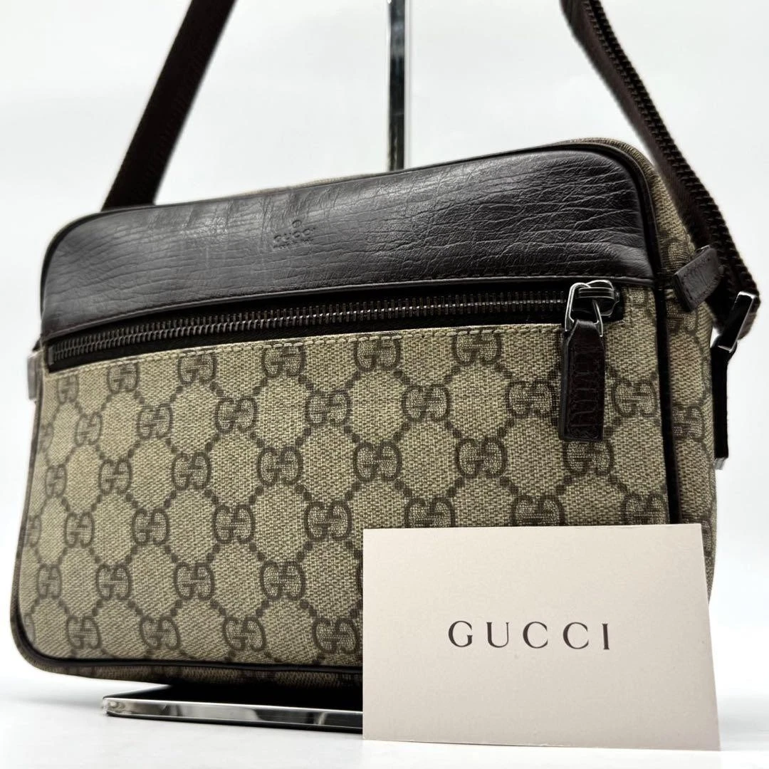 Sac bandoulière Gucci Gg Supreme logo gaufré pvc cuir