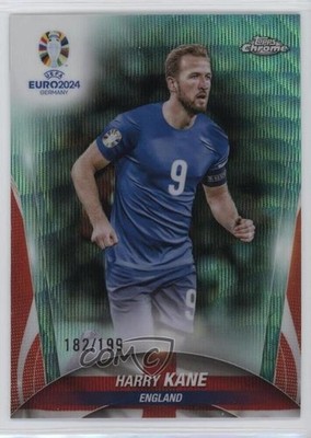2024 Topps Chrome UEFA Euro Aqua Wave Refractor 182/199 Harry Kane #125 7y2