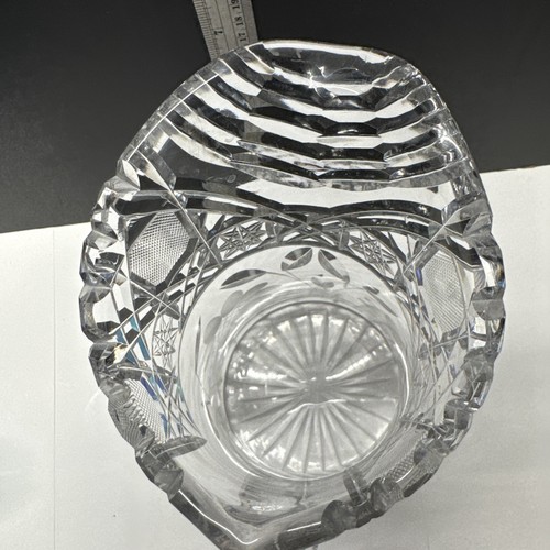 American Brilliant Period Cut Glass Pitcher Flower Daisy 10.5” Vintage Free Ship - Picture 5 of 6