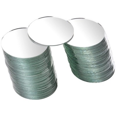 Suwimut 100 Pack Small Round Mirrors for Crafts, 3 Inch Circle Glass Mirrors Wal