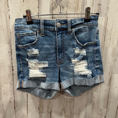 Aeropostale High Rise Midi Shorts Distressed Cuffed Denim Jean Womens Size 4