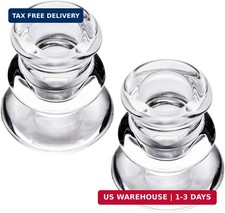 Clear Glass Candlestick Holders, Set of 2 Taper Candle Holders for Wedding, Deco
