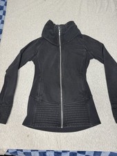 Lululemon Jacket Womens 6 Radiant II Black Fleece Mock Neck