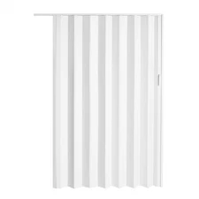 White Interior Folding PVC Accordion Door,Include Door and Hardware,Handle,Latch